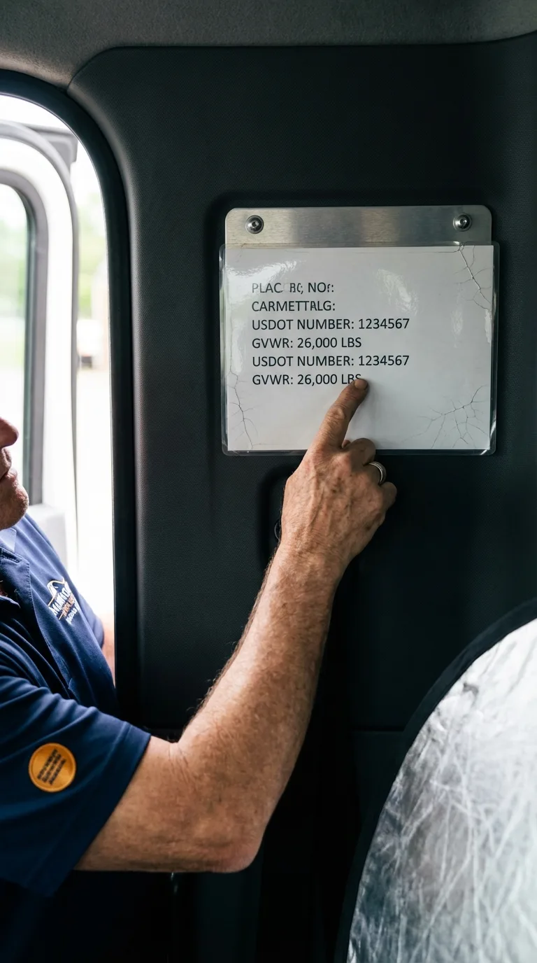 USDOT licensing placard verification in Sycamore